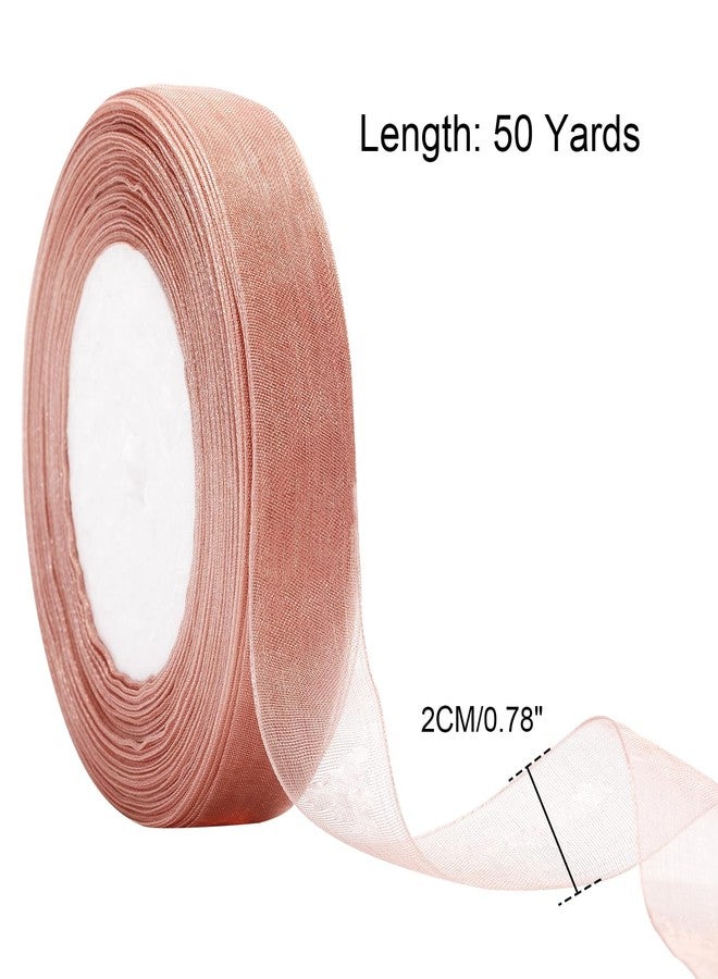 joycraft 3/4 in Rose Gold Gift Wrapping Ribbon - 50 Yds Sheer Chiffon Organza Handmade Ribbon for Wedding, Birthday, Baby Shower, Holidays, Anniversary - Image 2
